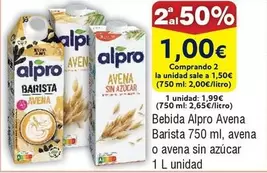 Oferta de Alpro - Bebida Avena Barista por 1€ en Froiz