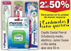 Oferta de Pierrot - Cepillo Dental Ortodoncia Medio, Eléctrico, Junior Suave O Hilo Dental Aloe Vera en Froiz