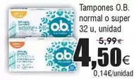 Oferta de OB - Tampones Normal O Super por 4,5€ en Froiz