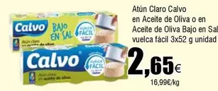 Oferta de Calvo - Atun Claro En Aceite De Oliva O En Aceite De Oliva Bajo En Sal por 2,65€ en Froiz