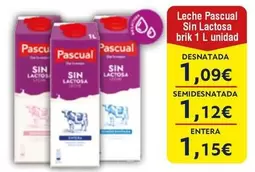 Oferta de Pascual - Leche Sin Lactosa por 1,12€ en Froiz