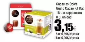 Oferta de Dolce Gusto - Capsulas  Cacao por 3,15€ en Froiz