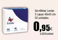 Oferta de Servilletas 3 Capas 40x40 Cm 50 Unidades por 0,95€ en Froiz