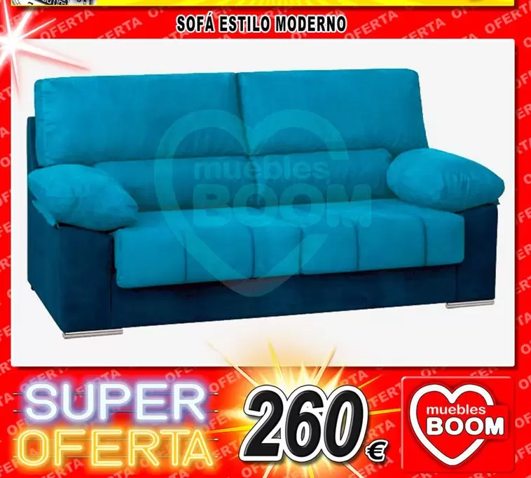 Oferta de Sofa Estillo Moderno por 260€ en Muebles Boom