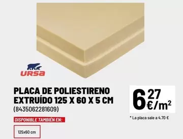 Oferta de Ursa - Placa De Poliestireno Extruido por 6,27€ en Brico Depôt