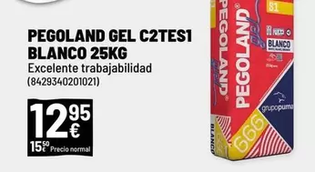 Oferta de Blanco - Gel C2TES 1  25KG por 12,95€ en Brico Depôt