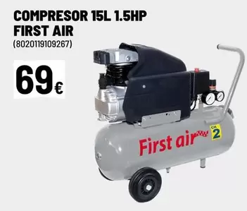 Oferta de First - Compresor 15l 1.5hp  Air por 69€ en Brico Depôt