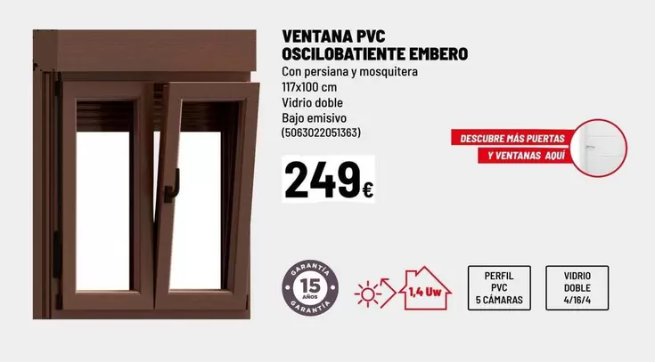 Oferta de PVC - Ventana Pvc Oscillobatiente por 249€ en Brico Depôt