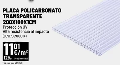 Oferta de Impacto - Placa Policarbonato Transparente por 2,35€ en Brico Depôt