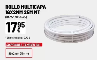 Oferta de Rollo Multicapa 16x2mm 25m Mt por 17,95€ en Brico Depôt