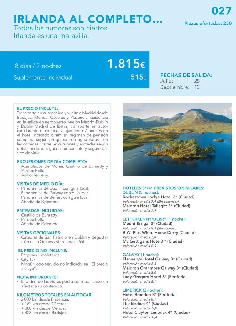 Oferta de Irlanda Al Completo por 1815€ en Nautalia Viajes