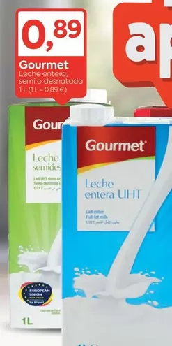 Oferta de Gourmet - Leche Entera por 0,89€ en Suma Supermercados