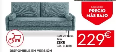 Oferta de Sofá 2 Plazas Tela por 229€ en Conforama