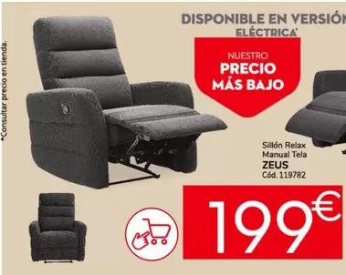 Oferta de Relax - Sillón  Manual Tela por 199€ en Conforama