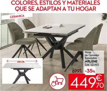 Oferta de Mesa De Comedor Extensible por 449,7€ en Conforama