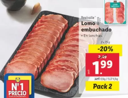 Oferta de Realvalle - Lomo Embuchado por 1,99€ en Lidl