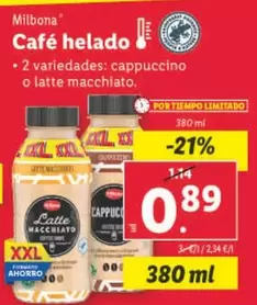 Oferta de Milbona - Cafe Helado por 0,89€ en Lidl