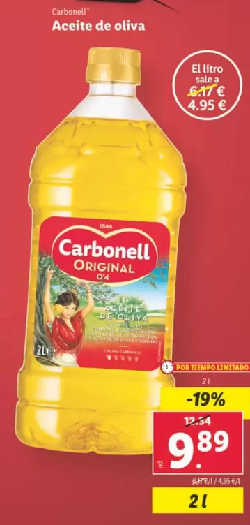 Oferta de Carbonell - Aceite De Oliva por 9,89€ en Lidl