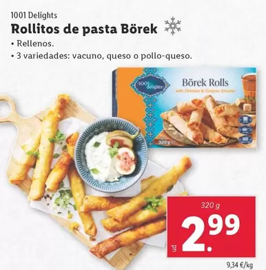 Oferta de 1001 Delights - Rollitos De Pasta Borek por 2,99€ en Lidl