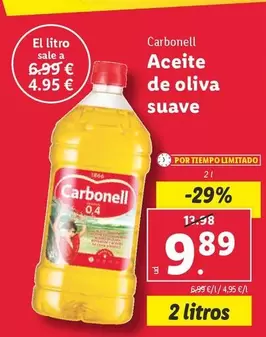 Oferta de Carbonell - Aceite De Oliva Suave por 9,89€ en Lidl