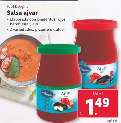 Oferta de 1001 Delights - Salsa Ajvar por 1,49€ en Lidl