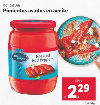 Oferta de 1001 Delights - Pimientos Asados En Aceite por 2,29€ en Lidl