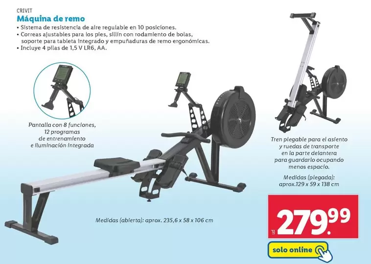 Oferta de Crivit - Maquina De Remo por 279,99€ en Lidl