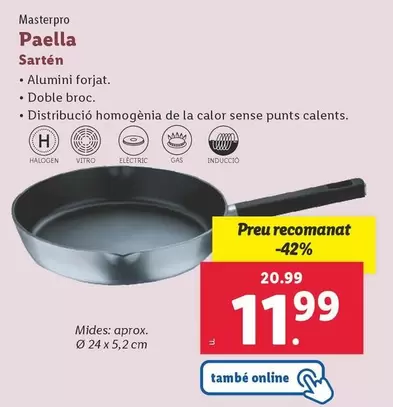 Oferta de Masterpro - Paella/ Sartén por 11,99€ en Lidl