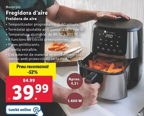 Oferta de Masterpro - Freidora De Aire por 39,99€ en Lidl