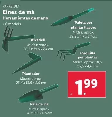 Oferta de Parkside - Herramientas De Mano por 1,99€ en Lidl