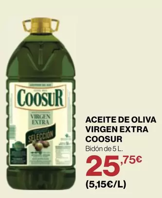 Oferta de Coosur - Aceite De Oliva Virgen Extra por 25,75€ en Supercor