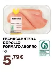 Oferta de Pechuga Entera De Pollo Formato Ahorro por 5,79€ en Supercor