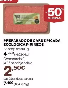 Oferta de Pirineos - Preparado De Carne Picada Ecológica por 4,99€ en Supercor