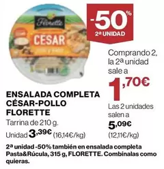 Oferta de Florette - Ensalada Completa CÉSar-Pollo por 3,39€ en Supercor