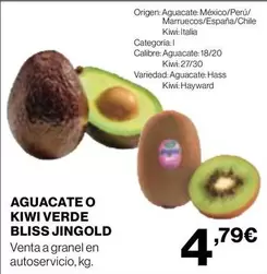 Oferta de Kiwi - Aguacate O Kiwi Verde Bliss por 4,79€ en Supercor