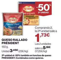 Oferta de Président - Queso Rallado por 3,45€ en Supercor