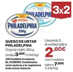 Oferta de Philadelphia - Queso De Untar por 3,9€ en Supercor