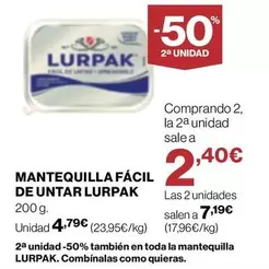 Oferta de Lurpak - Mantequilla Fácil De Untar por 4,79€ en Supercor