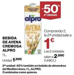 Oferta de Alpro - Bebida De Avena Cremosa por 1,99€ en Supercor