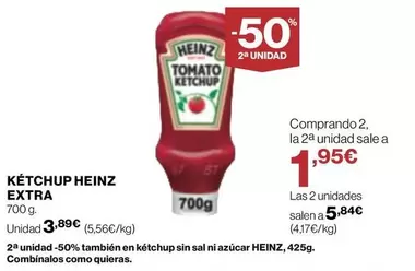 Oferta de Heinz - Ketchup Extra por 3,89€ en Supercor