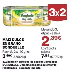 Oferta de Bonduelle - Maíz Dulce En Grano por 3,59€ en Supercor