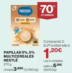 Oferta de Nestlé - Papillas 0%, 0% Multicereales por 3,99€ en Supercor