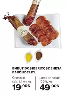 Oferta de Dehesa - Embutidos Ibéricos  Baron De Ley por 49,9€ en Supercor