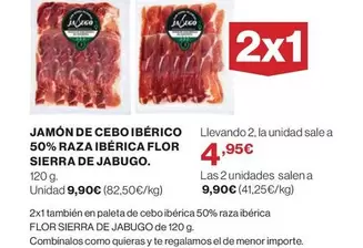 Oferta de Flor Sierra De Jabugo - Jamon De Cebo Iberico 50% Raza Iberica por 9,9€ en Supercor