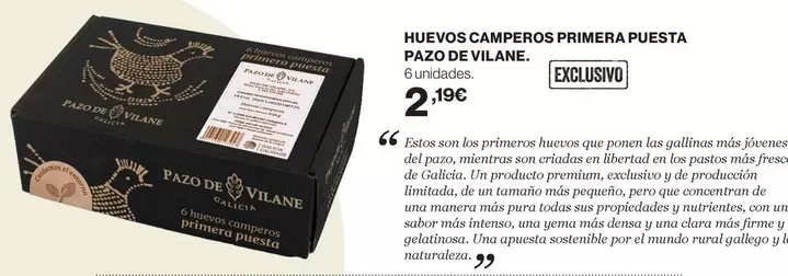 Oferta de Pazo de Villarei - Huevos Camperos Primera Puesta por 2,19€ en Supercor