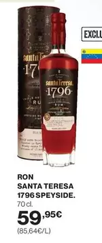 Oferta de Santa teresa - Ron 1796 Speyside por 59,95€ en Supercor