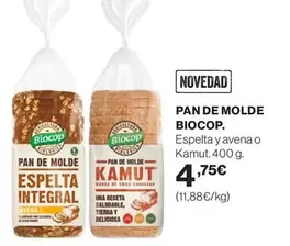 Oferta de Biocop - Pan De Molde por 4,75€ en Supercor