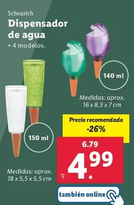 Oferta de Scheurich - Dispensador De Agua por 4,99€ en Lidl