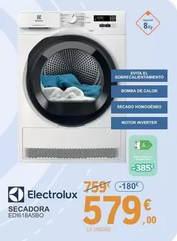 Oferta de Electrolux - Secadora por 579€ en E.Leclerc