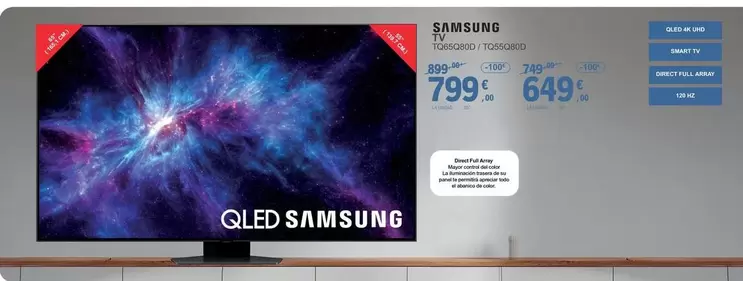 Oferta de Samsung - Tv TQ65Q80D/TQ55Q80D  por 649€ en E.Leclerc